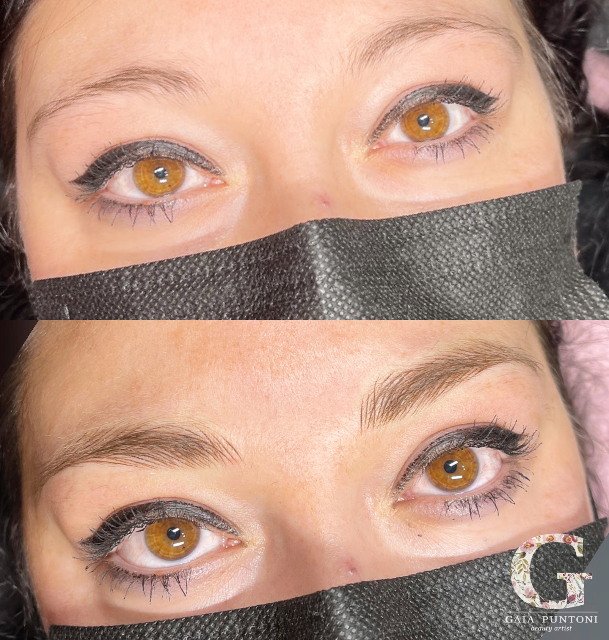 Confronto prima e dopo di permanent make-up agli occhi